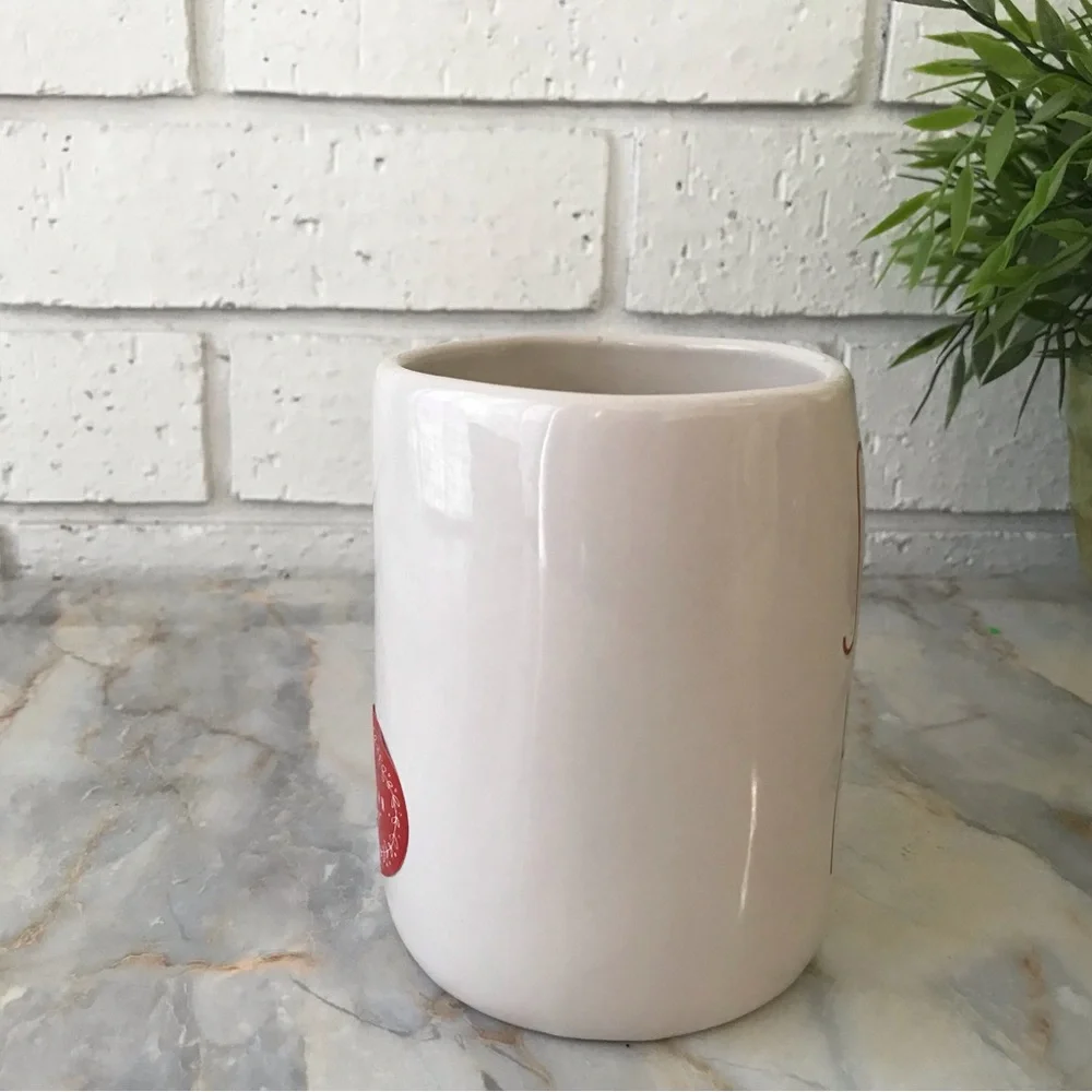 Rae Dunn Mug Santa’s Helper White with Red Lettering